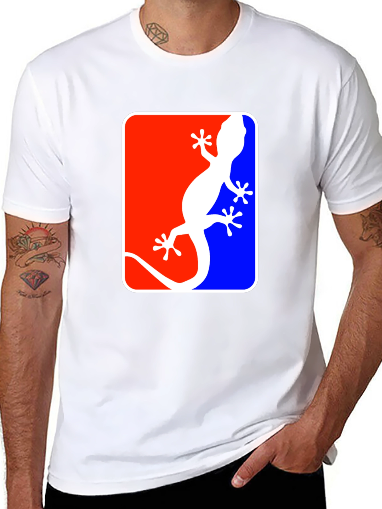 Gecko Logo T-Shirt - Red White & Blue