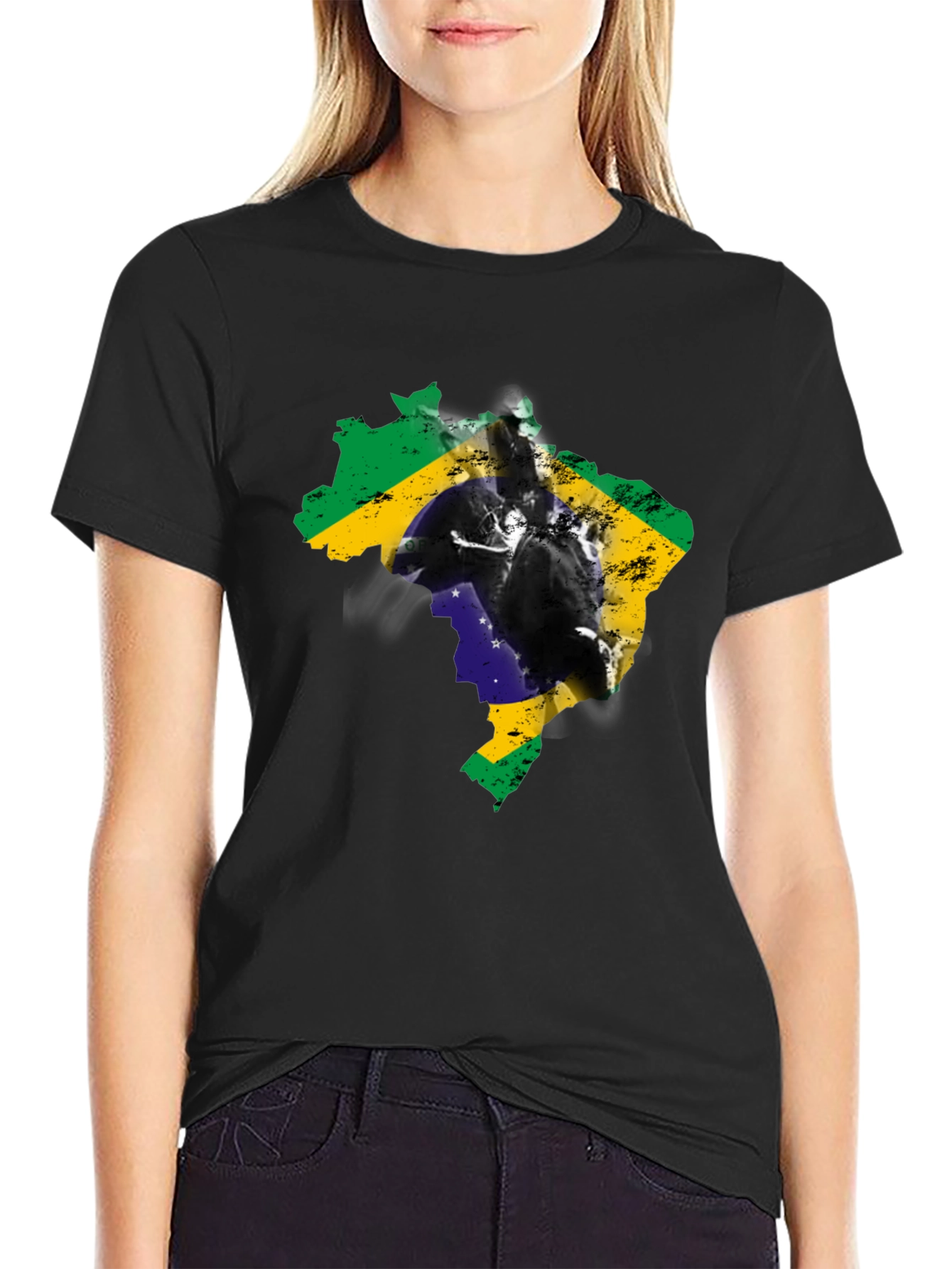 Brazil Flag Silhouette Graphic Tee