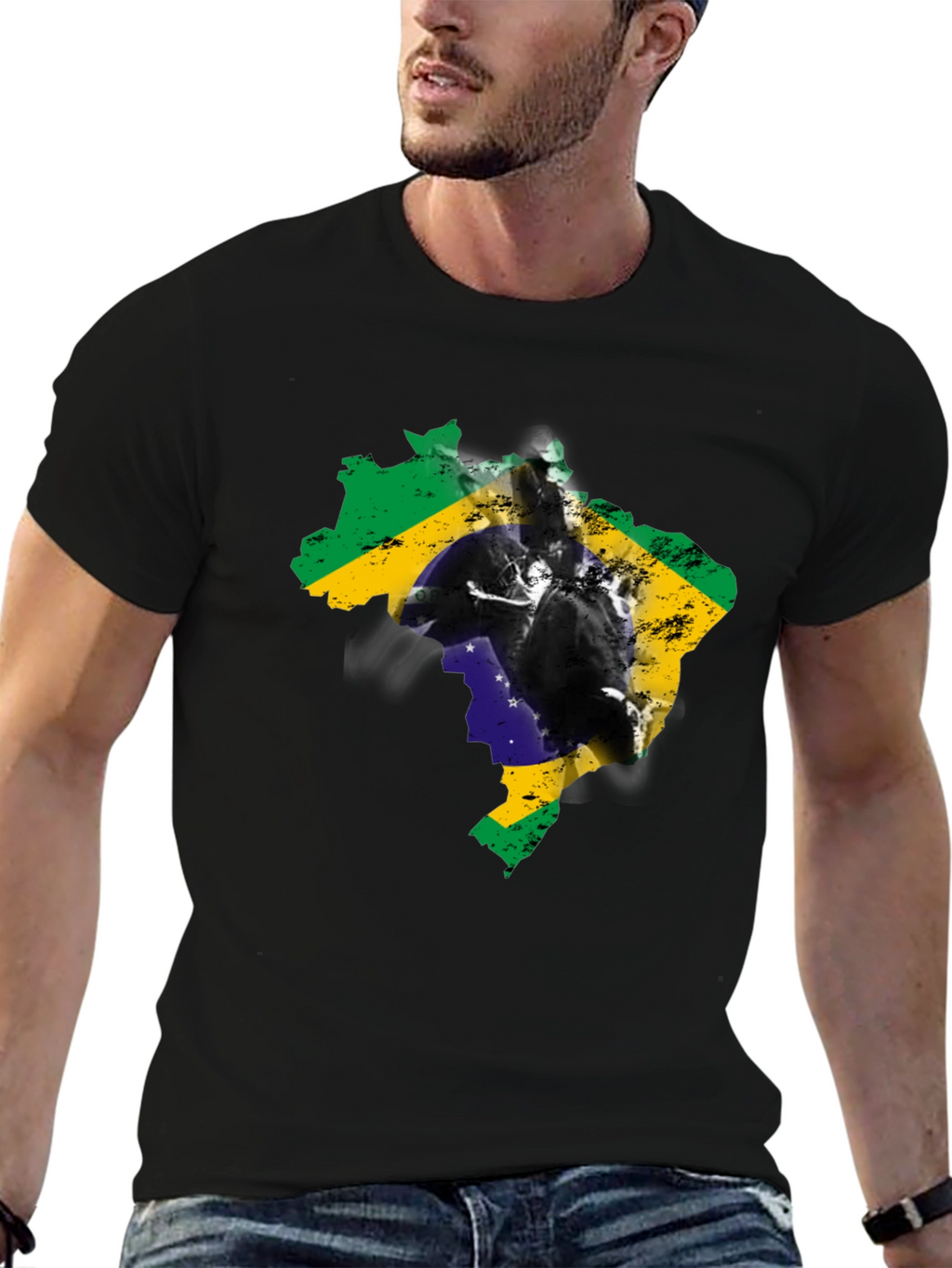 Brazil Flag Silhouette Graphic Tee