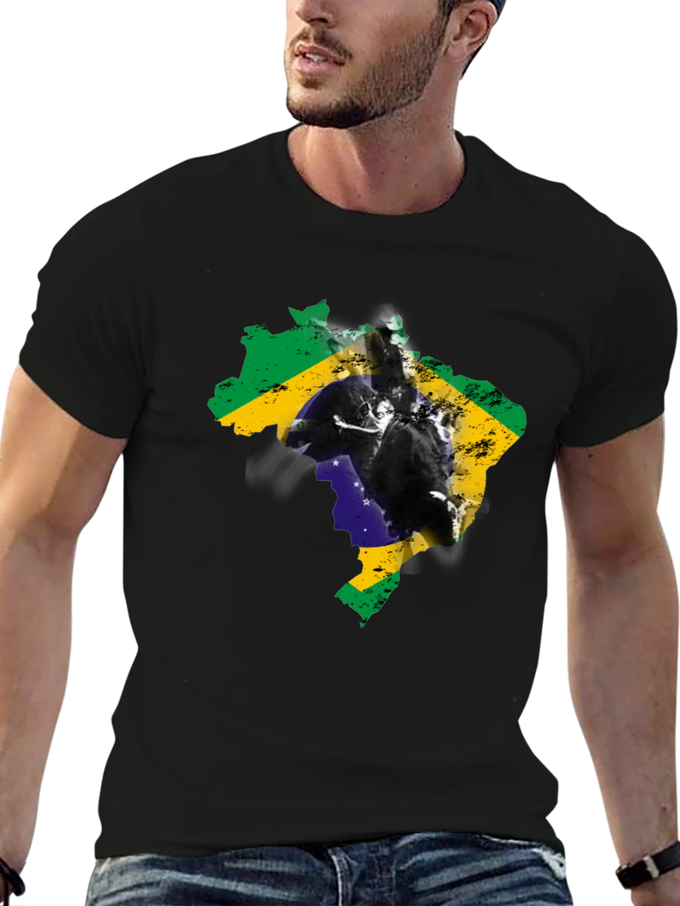 Brazil Flag Silhouette Graphic Tee