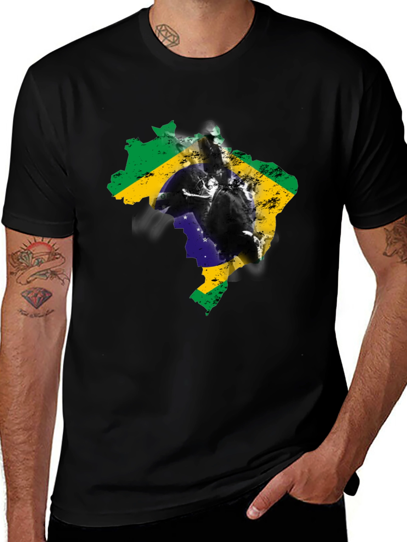 Brazil Flag Silhouette Graphic Tee