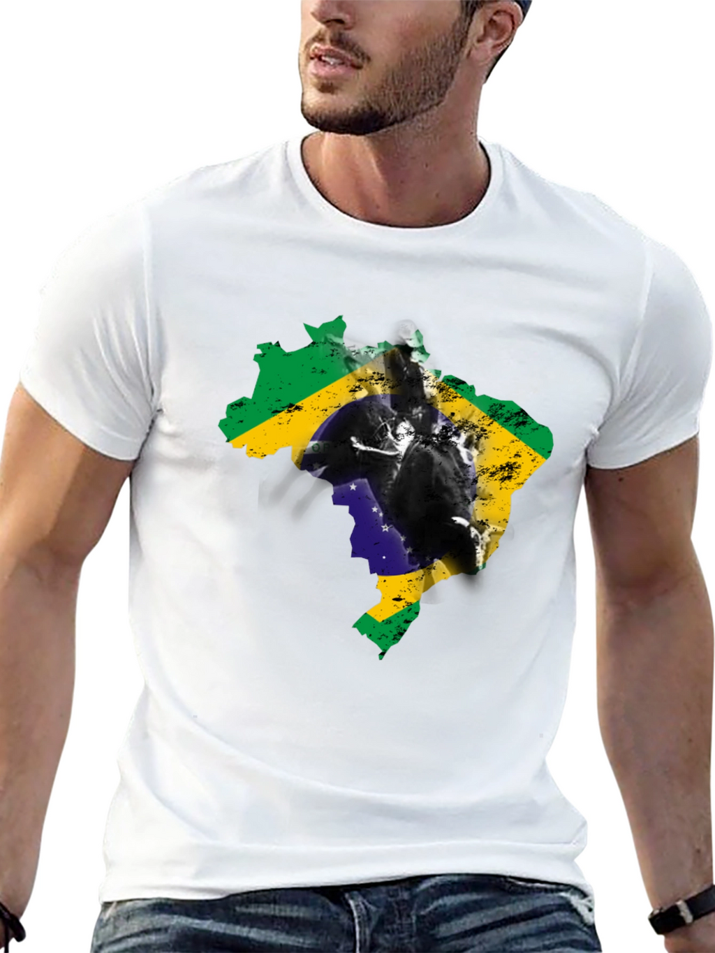 Brazil Flag Silhouette Graphic Tee