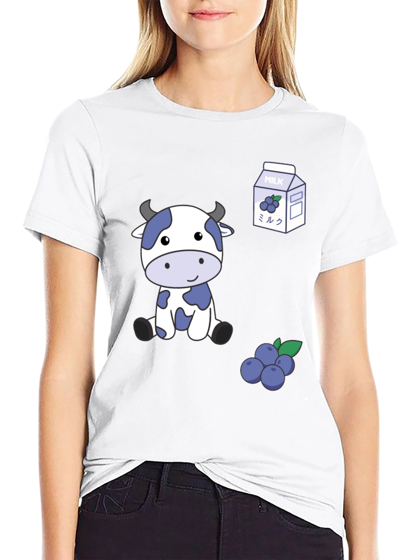 Blue Cow & Blueberry Milk T-Shirt