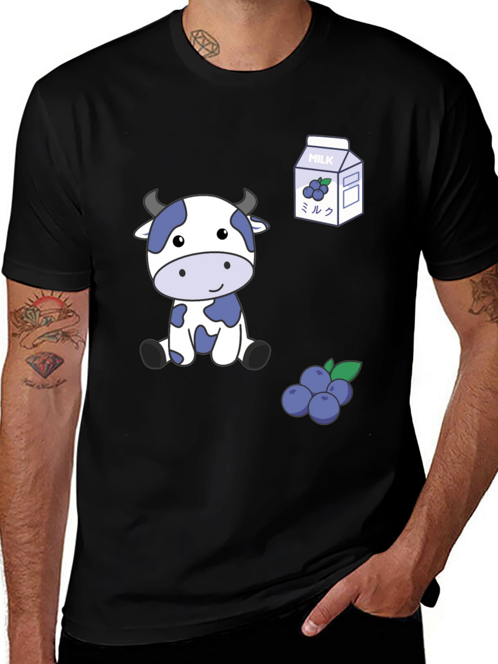 Blue Cow & Blueberry Milk T-Shirt
