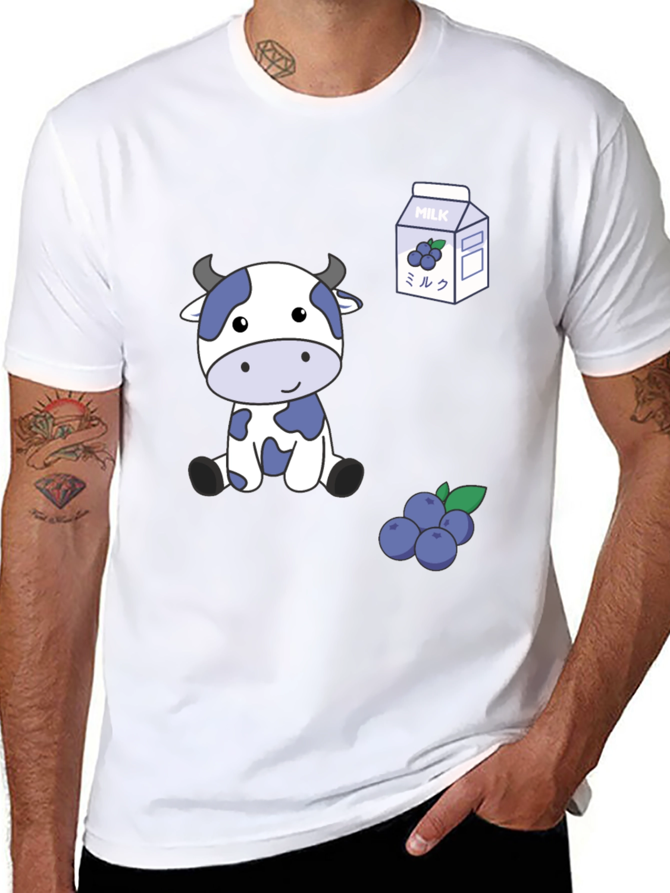 Blue Cow & Blueberry Milk T-Shirt