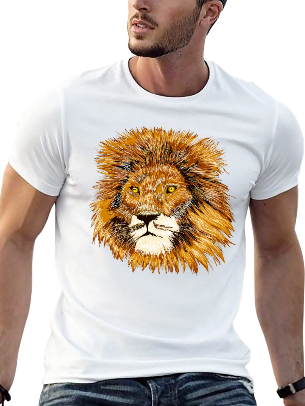 Lion Graphic Tee - Black Cotton Comfort