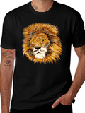 Lion Graphic Tee - Black Cotton Comfort