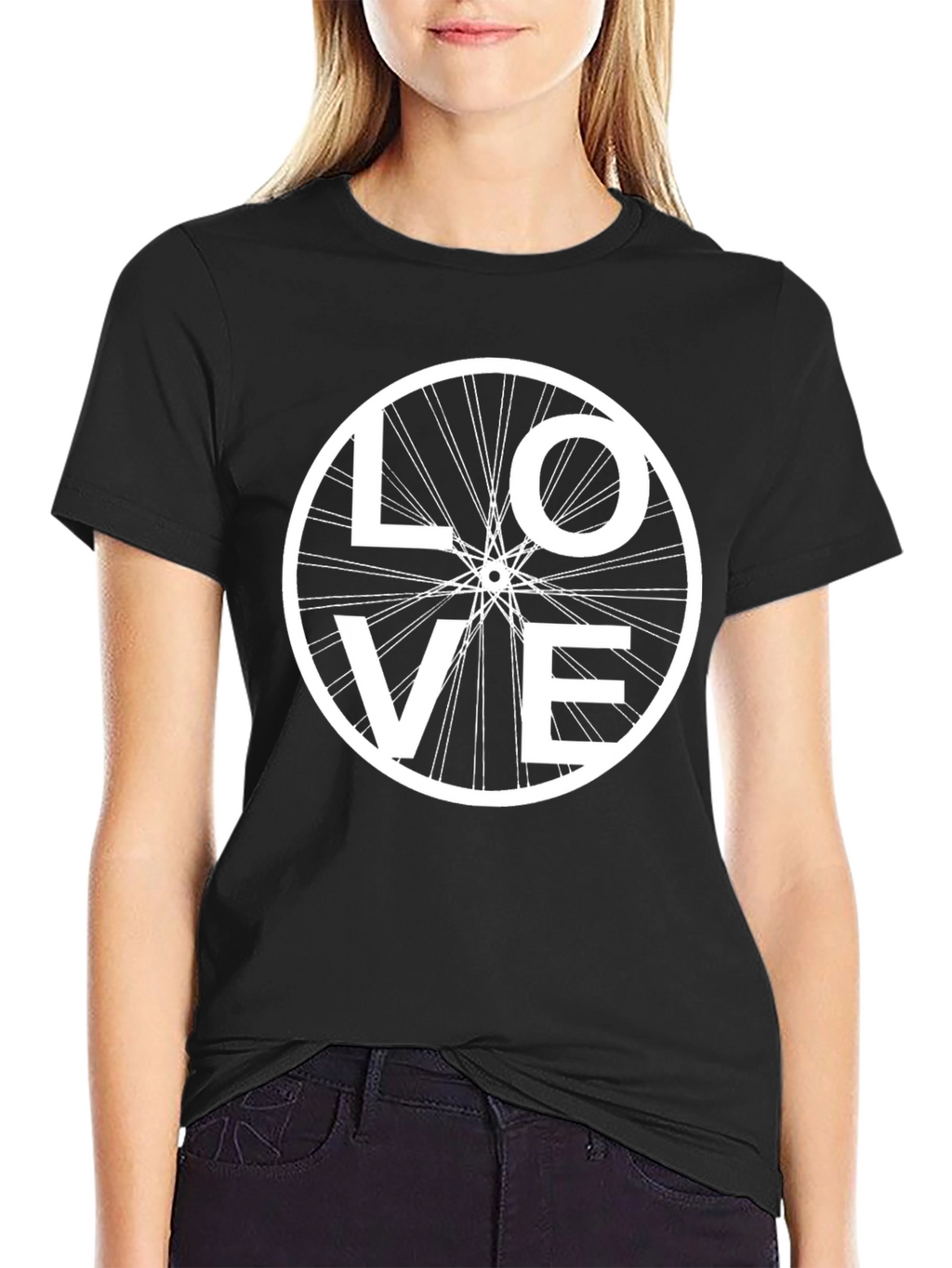 Cycling Love Graphic Tee - Bicycle Wheel Heart