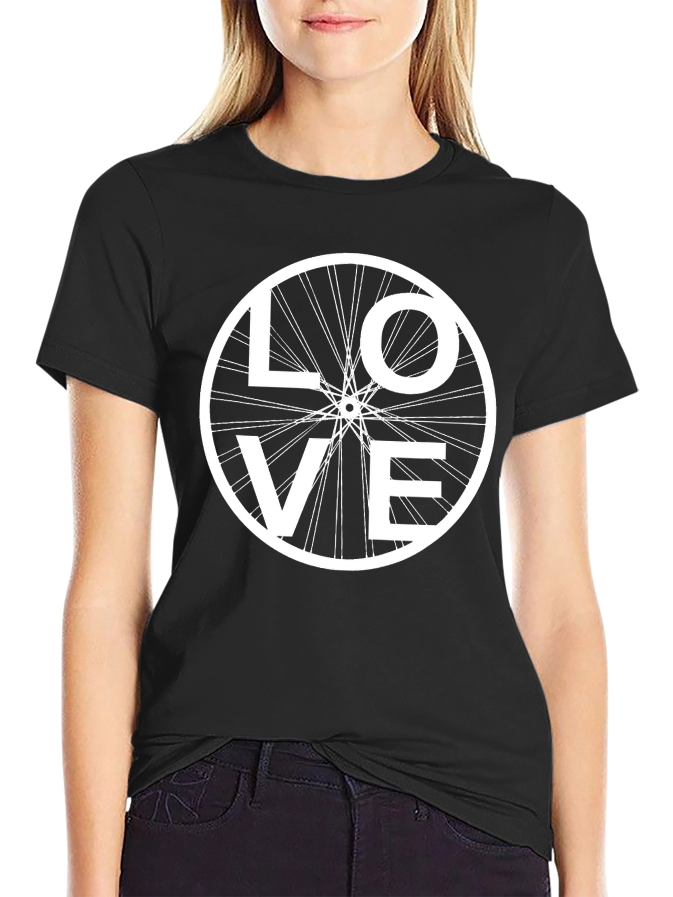 Cycling Love Graphic Tee - Bicycle Wheel Heart