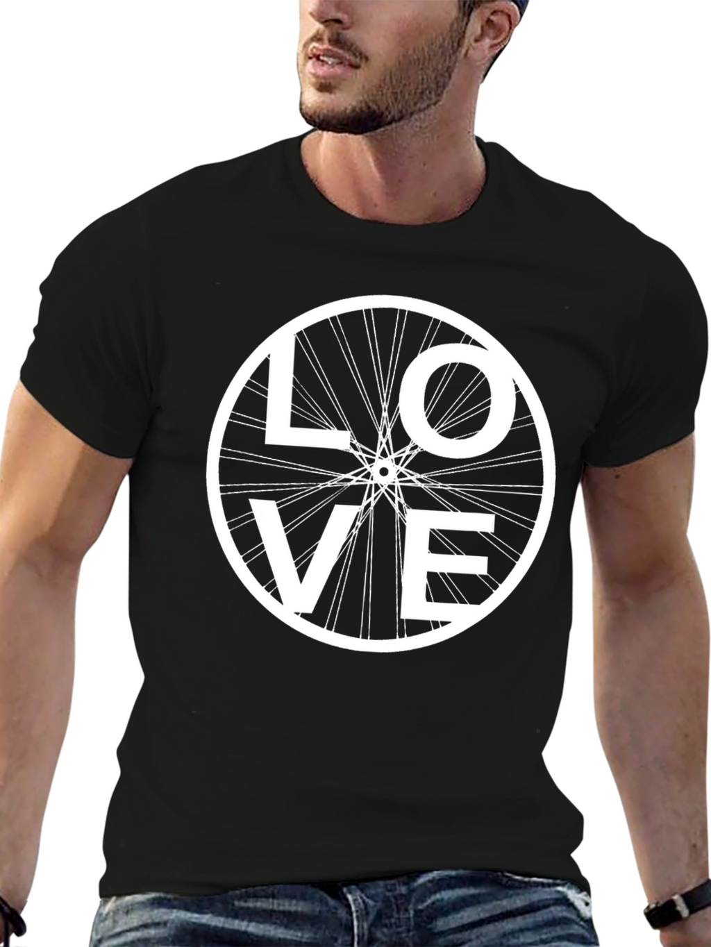 Cycling Love Graphic Tee - Bicycle Wheel Heart