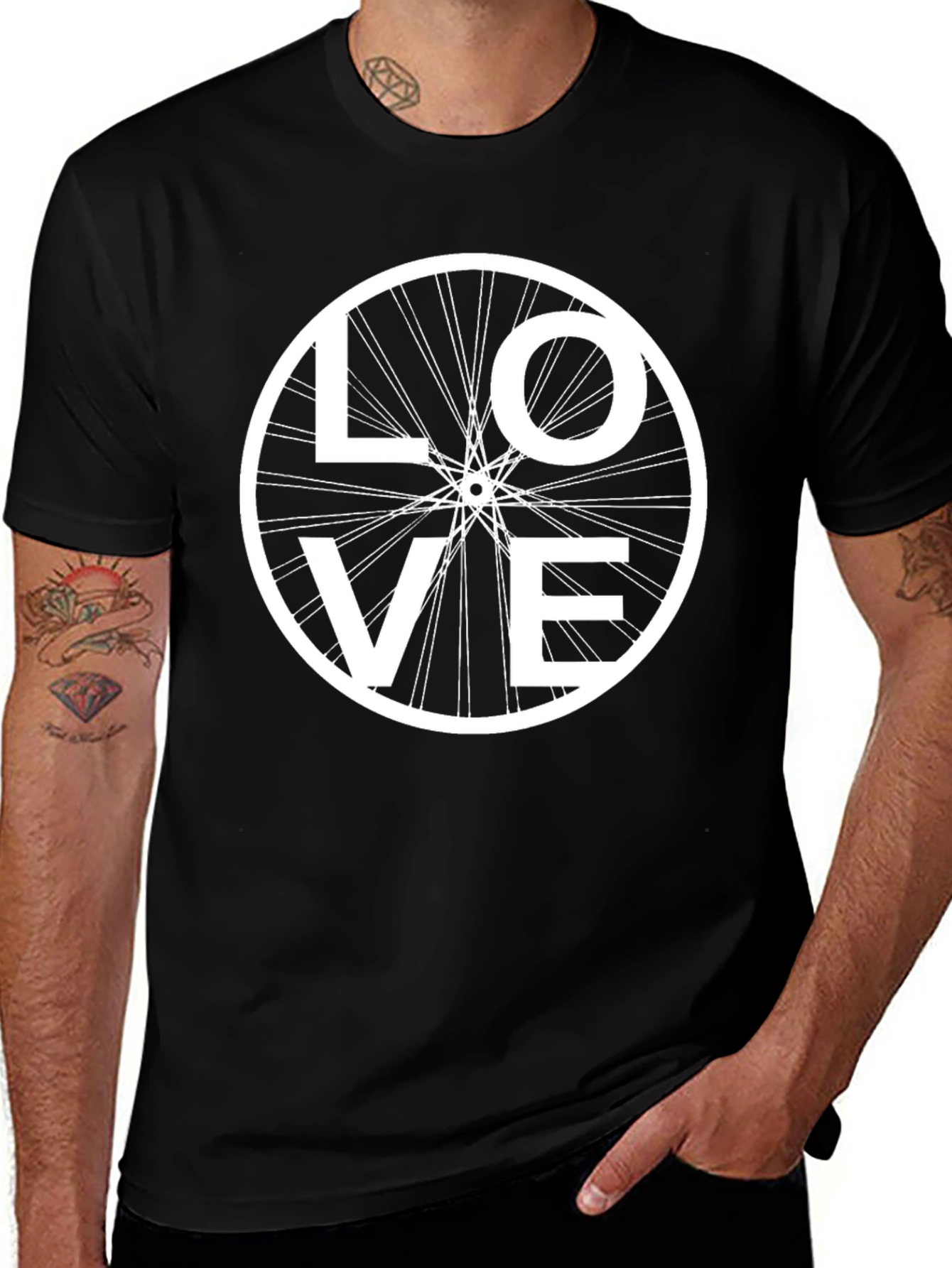 Cycling Love Graphic Tee - Bicycle Wheel Heart