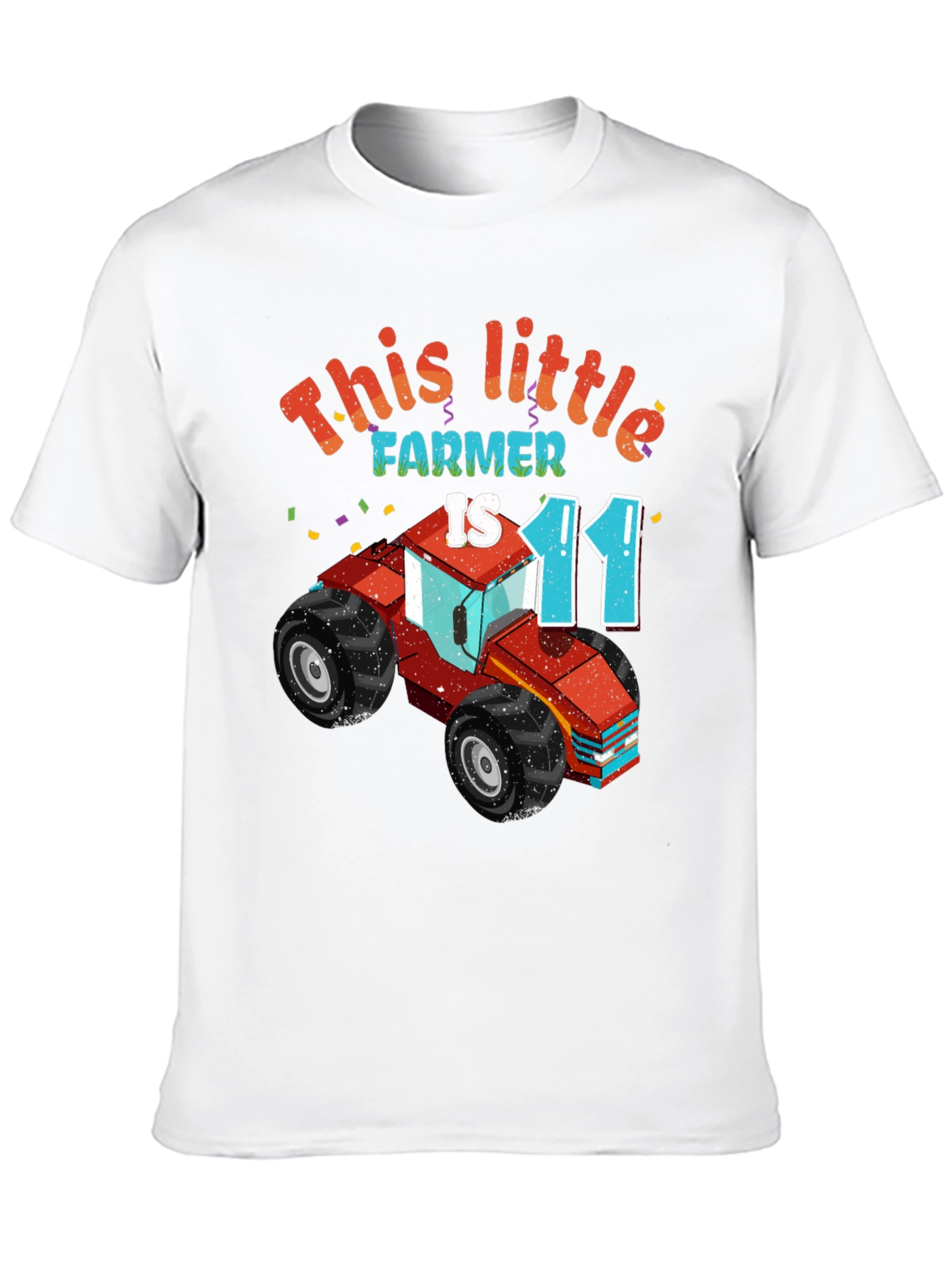 This Little Farmer is 11 Black T-Shirt