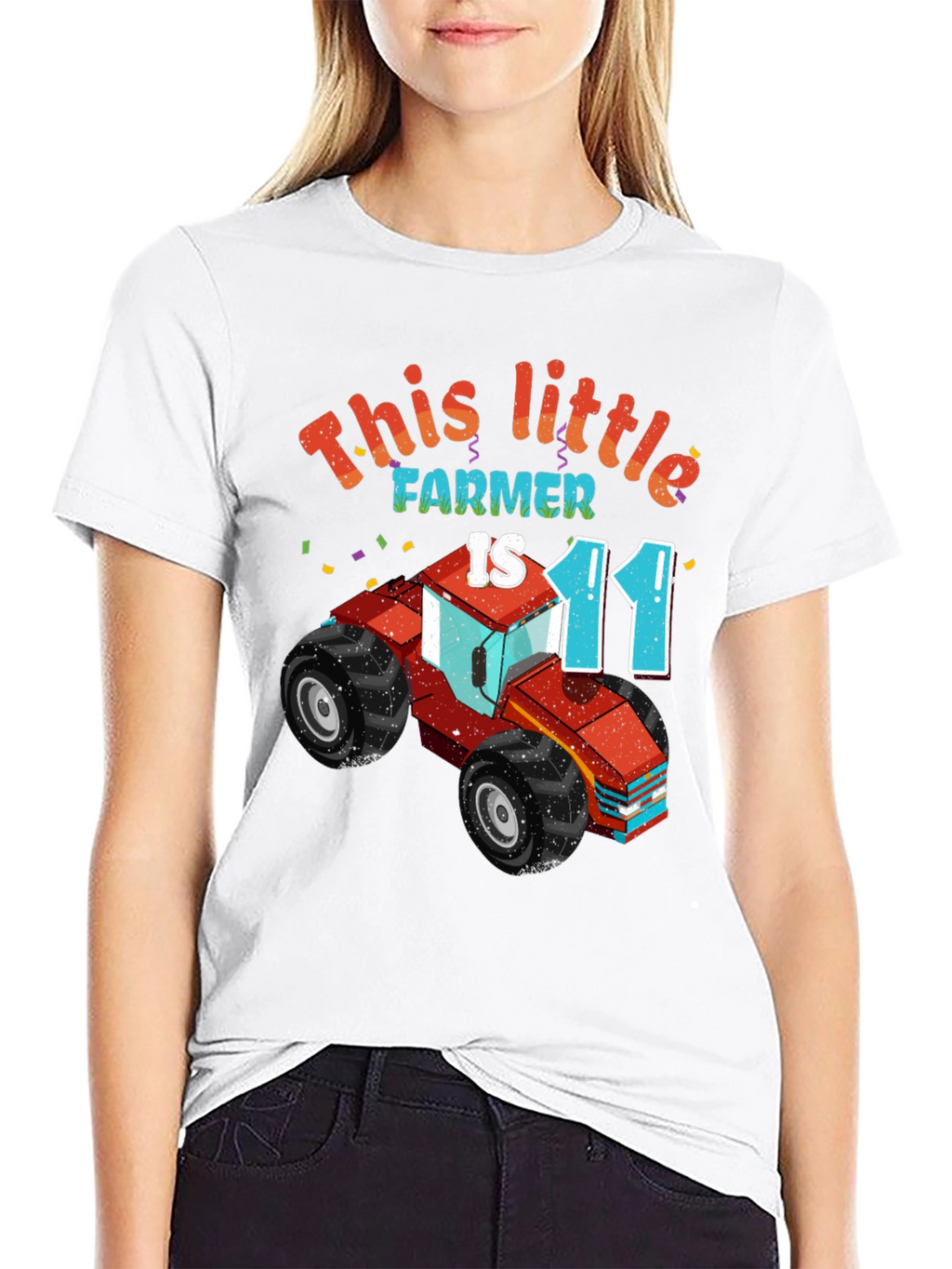 This Little Farmer is 11 Black T-Shirt