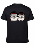 Smoking Hedgehogs Graphic Black T-Shirt