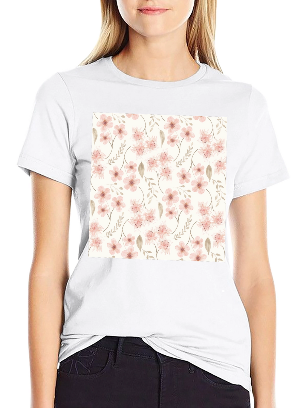 Floral Pattern Black T-Shirt - Stylish Casual Wear