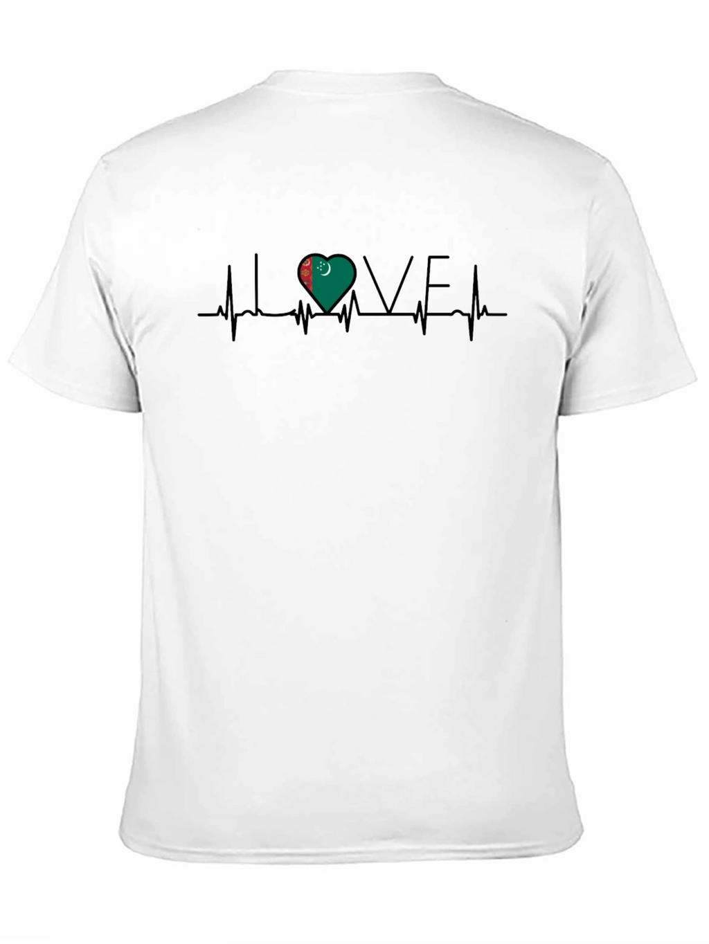 Turkmenistan Flag Heartbeat Love T-Shirt