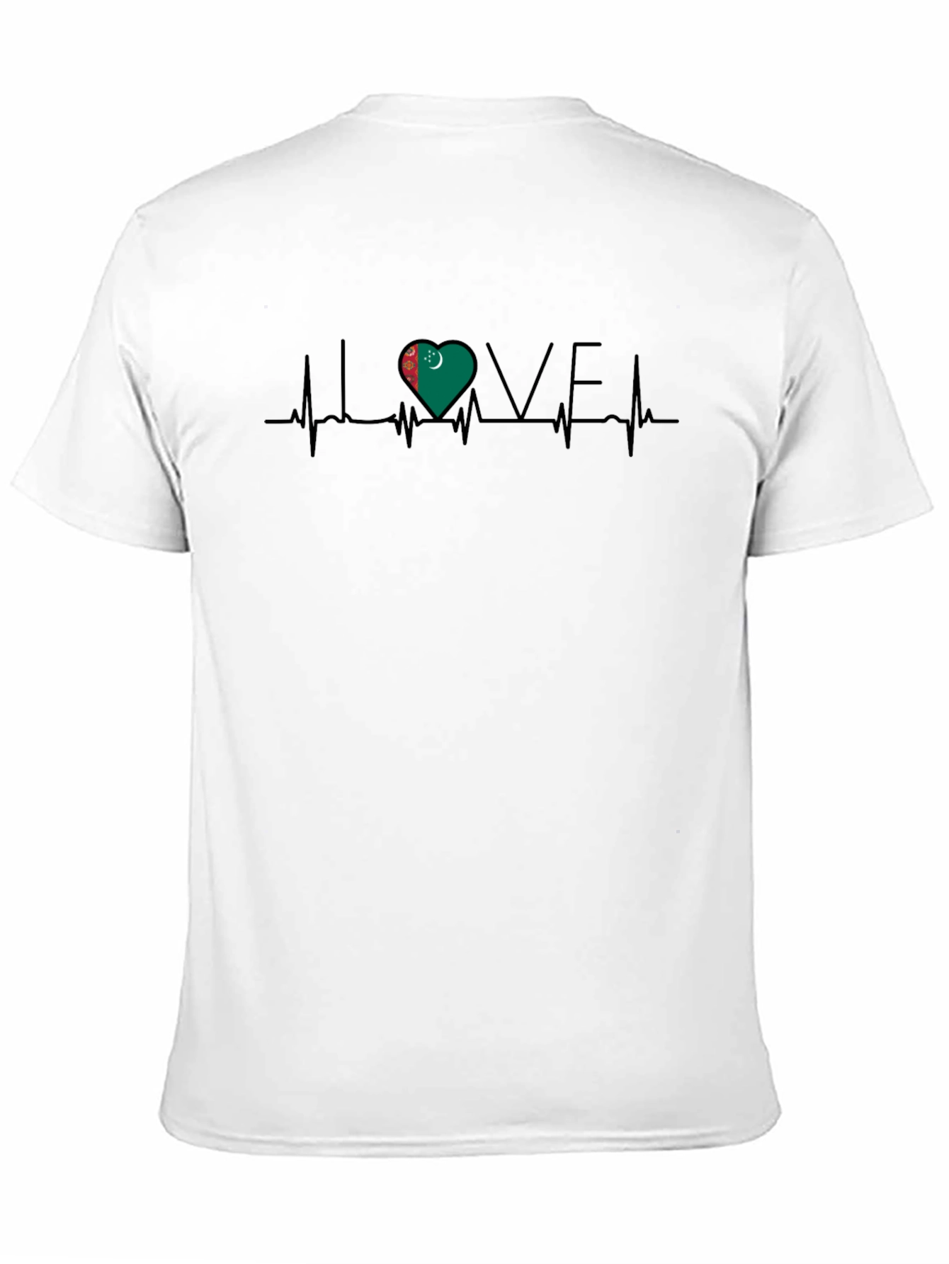 Turkmenistan Flag Heartbeat Love T-Shirt