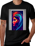Neon Snake Woman Graphic Tee - Stylish & Unique