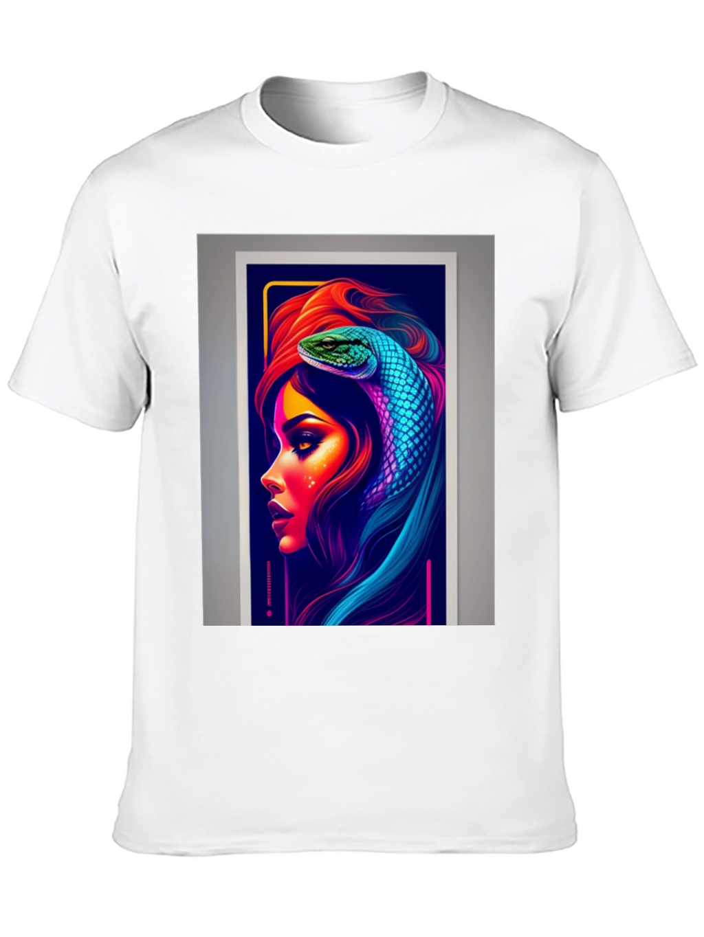 Neon Snake Woman Graphic Tee - Stylish & Unique