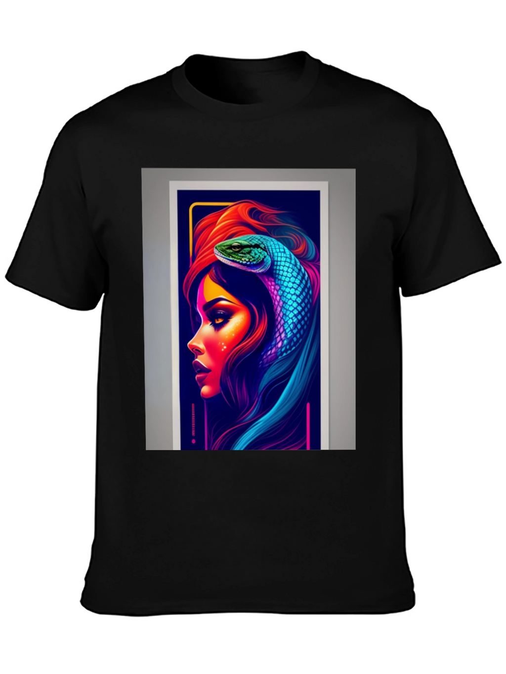 Neon Snake Woman Graphic Tee - Stylish & Unique