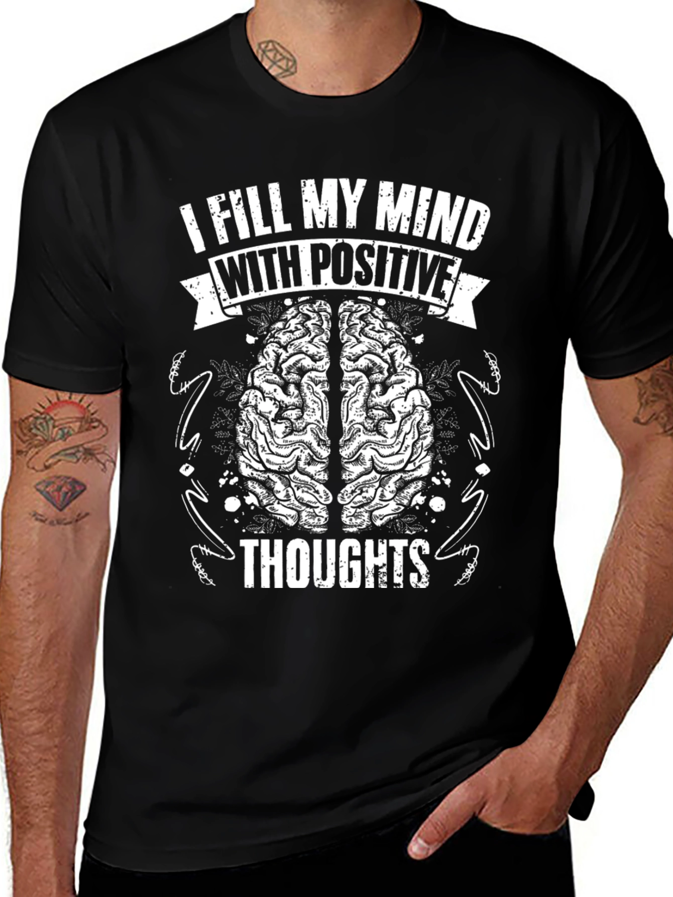 Positive Thoughts T-Shirt - Brain Design