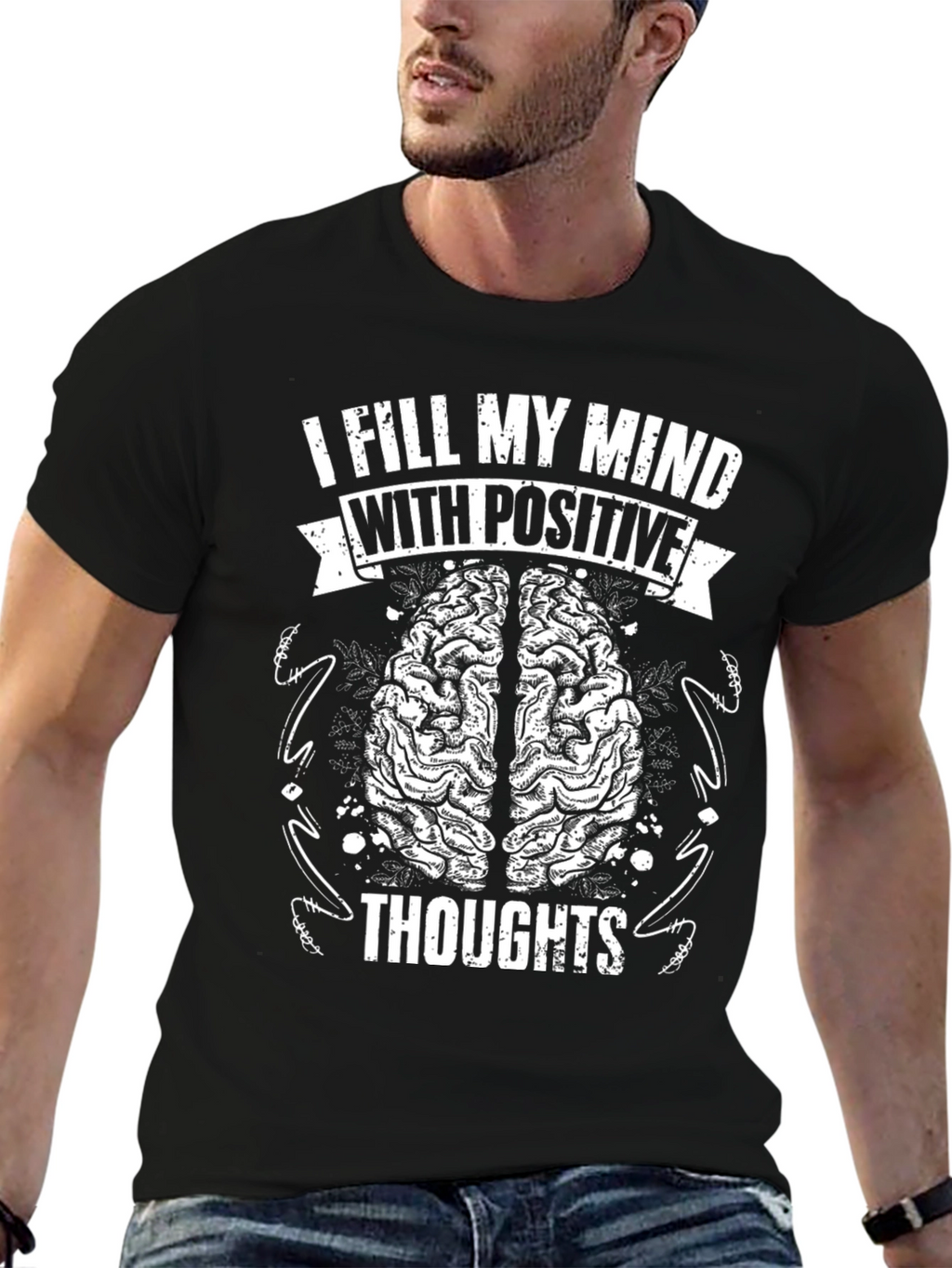 Positive Thoughts T-Shirt - Brain Design