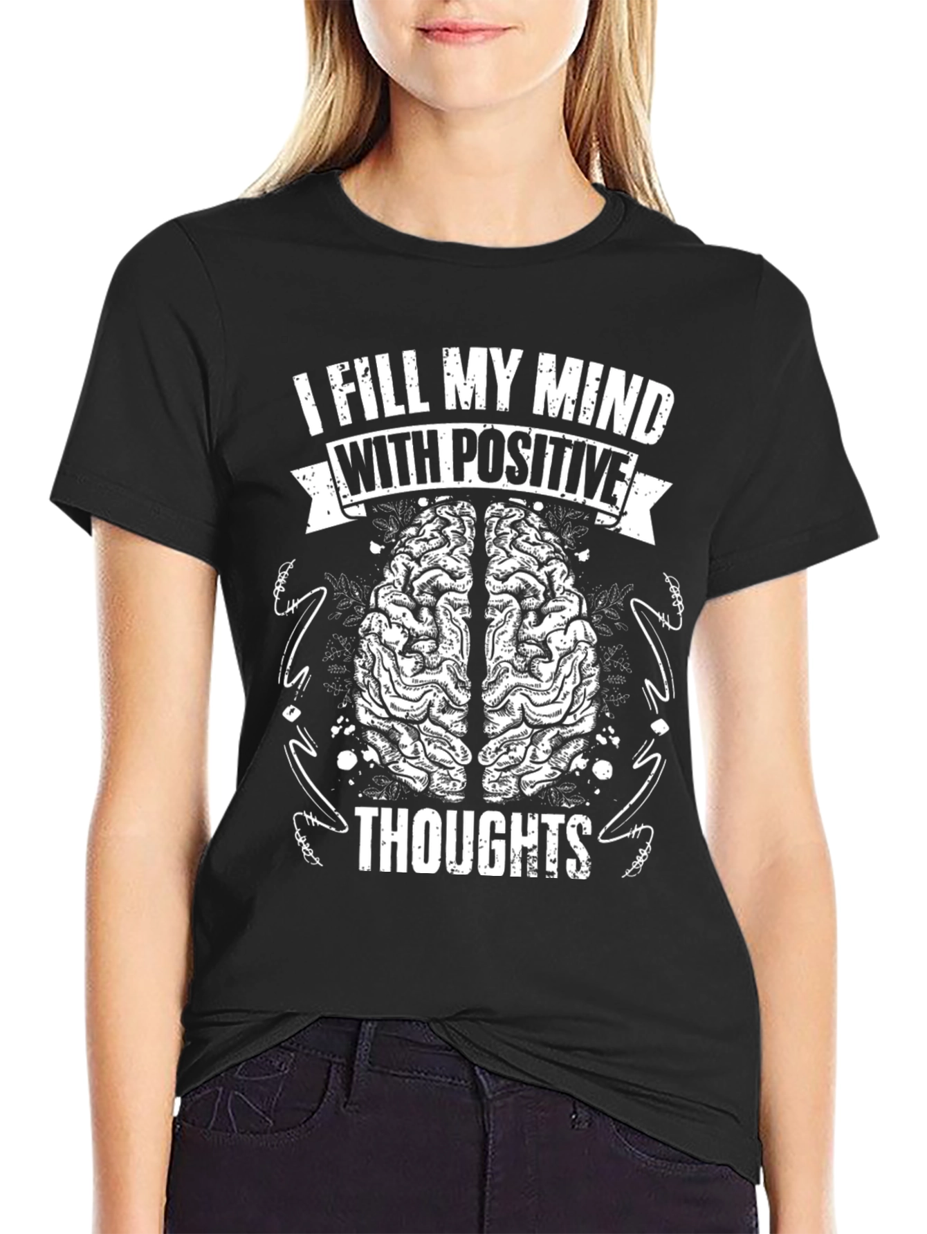 Positive Thoughts T-Shirt - Brain Design