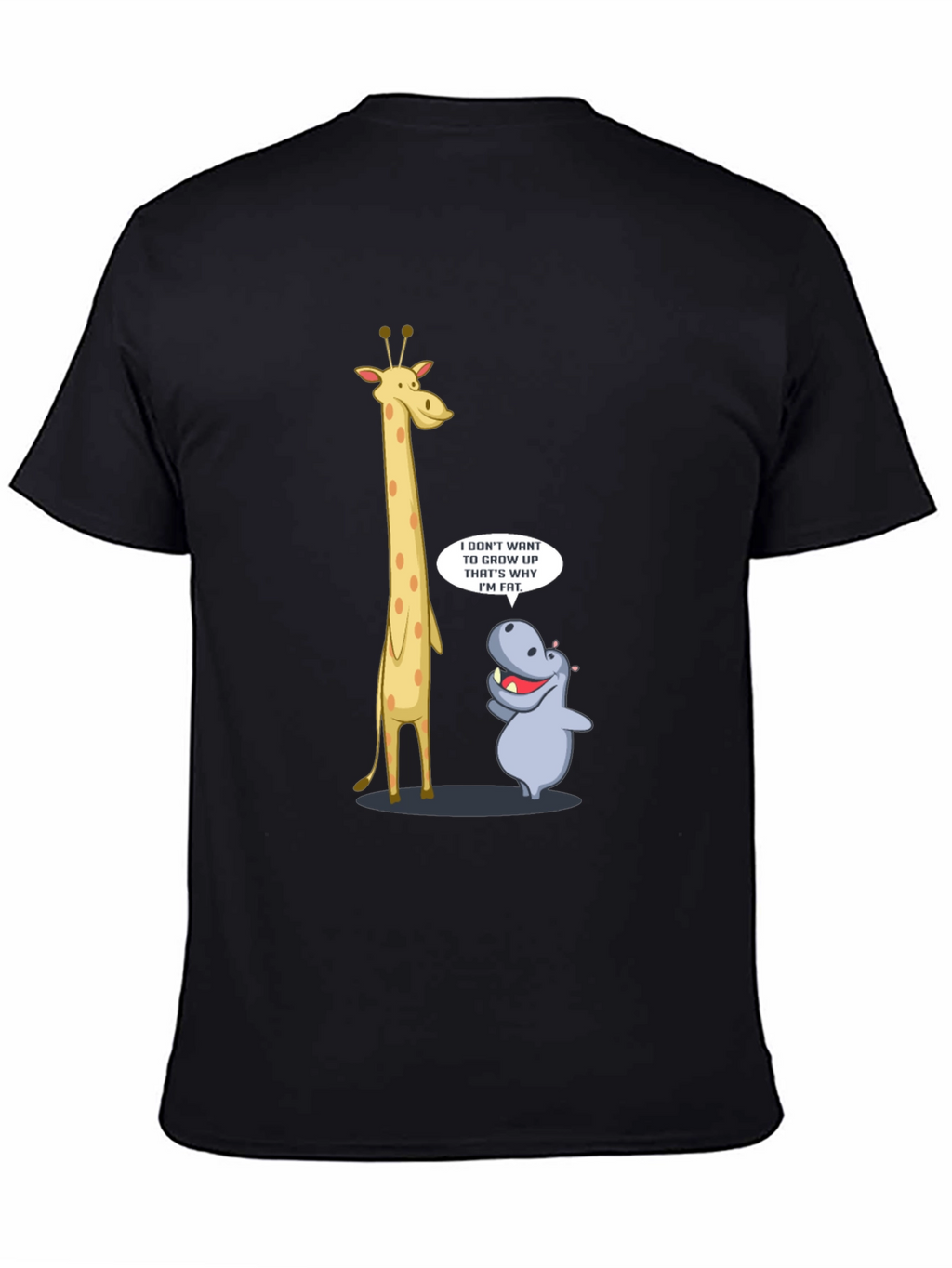 Funny Giraffe & Hippo Graphic T-Shirt