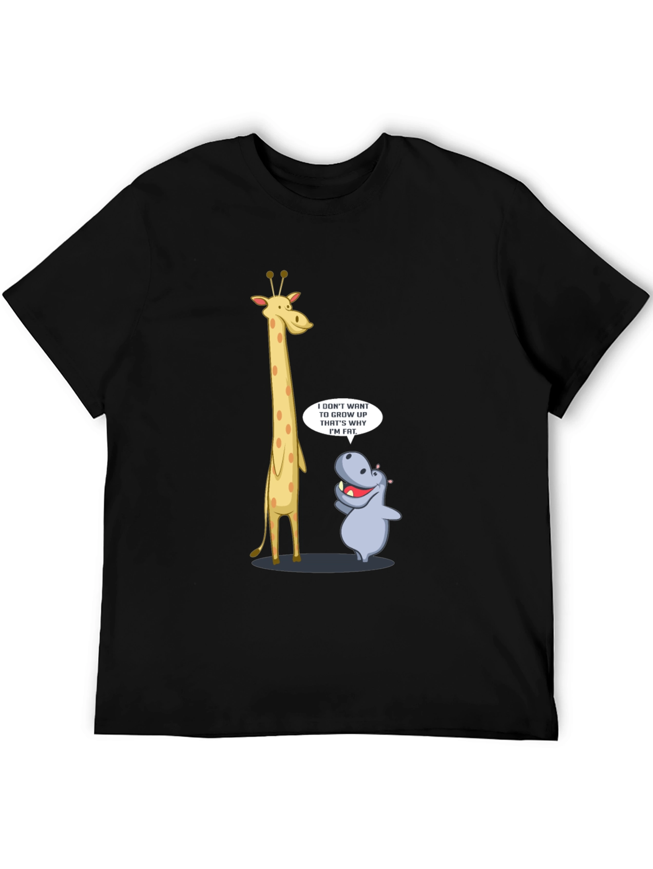 Funny Giraffe & Hippo Graphic T-Shirt