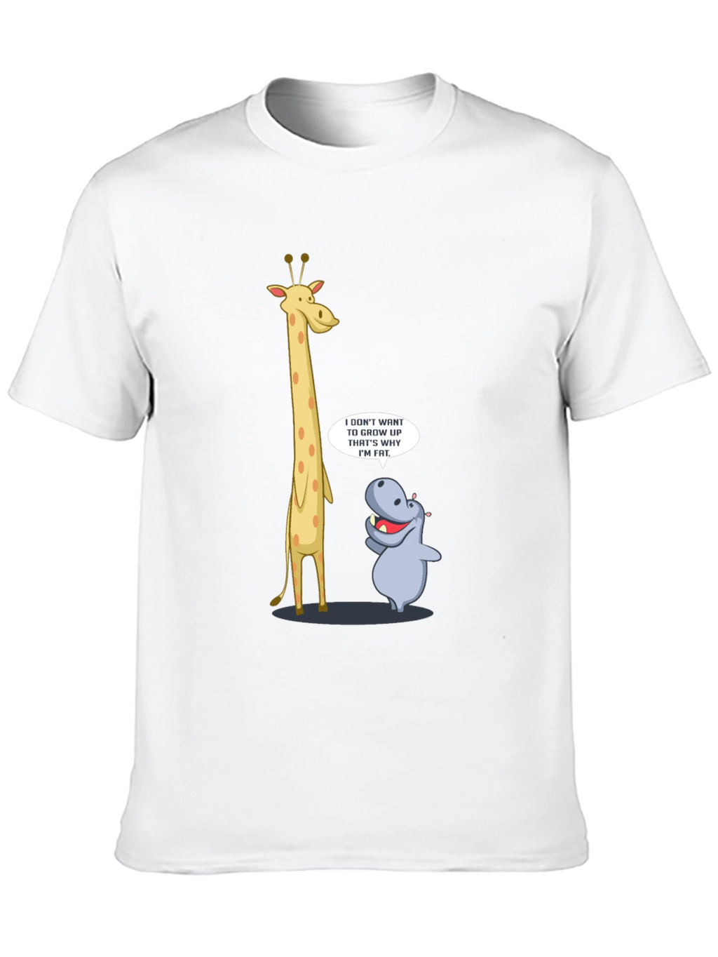 Funny Giraffe & Hippo Graphic T-Shirt