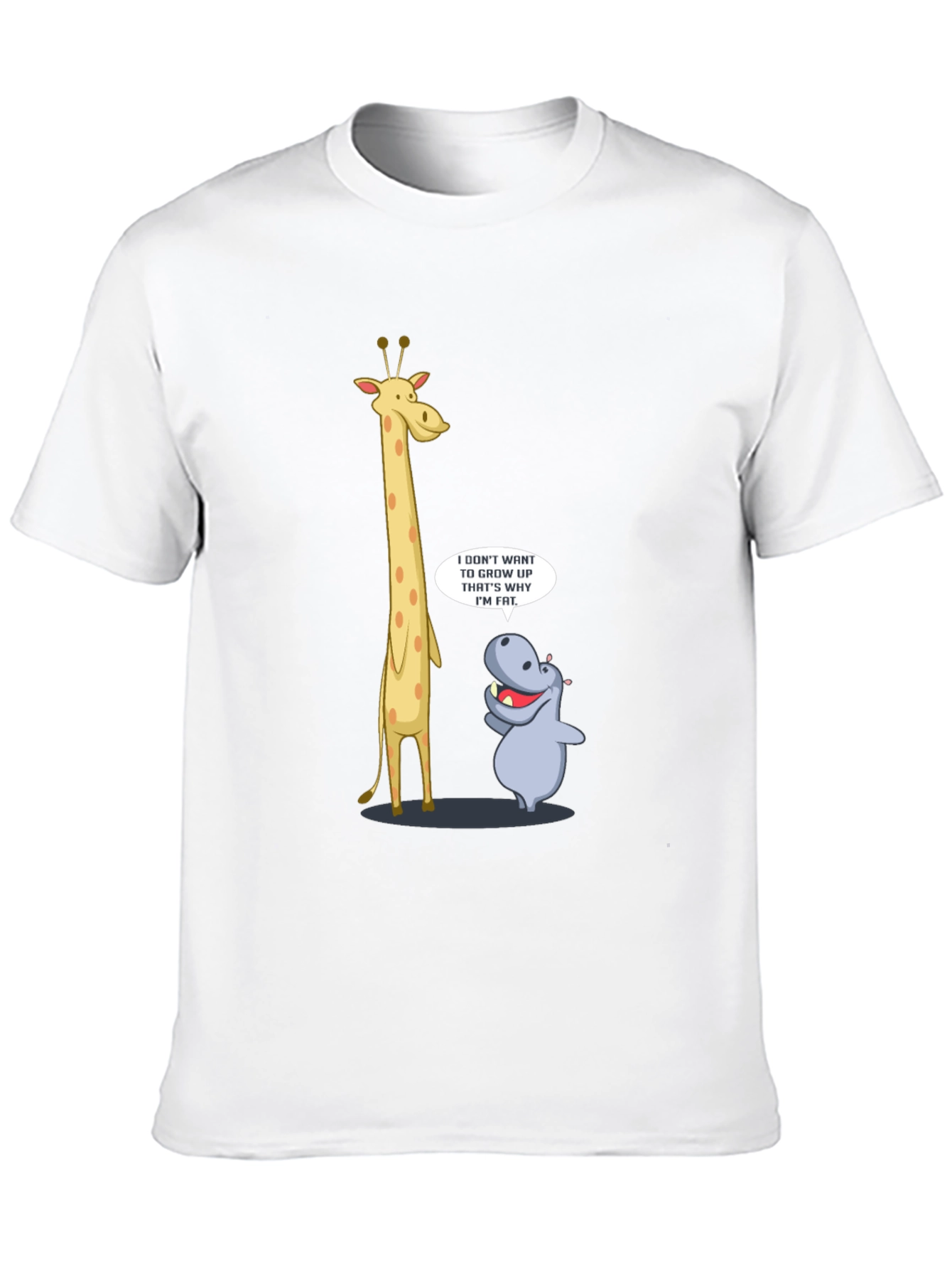 Funny Giraffe & Hippo Graphic T-Shirt