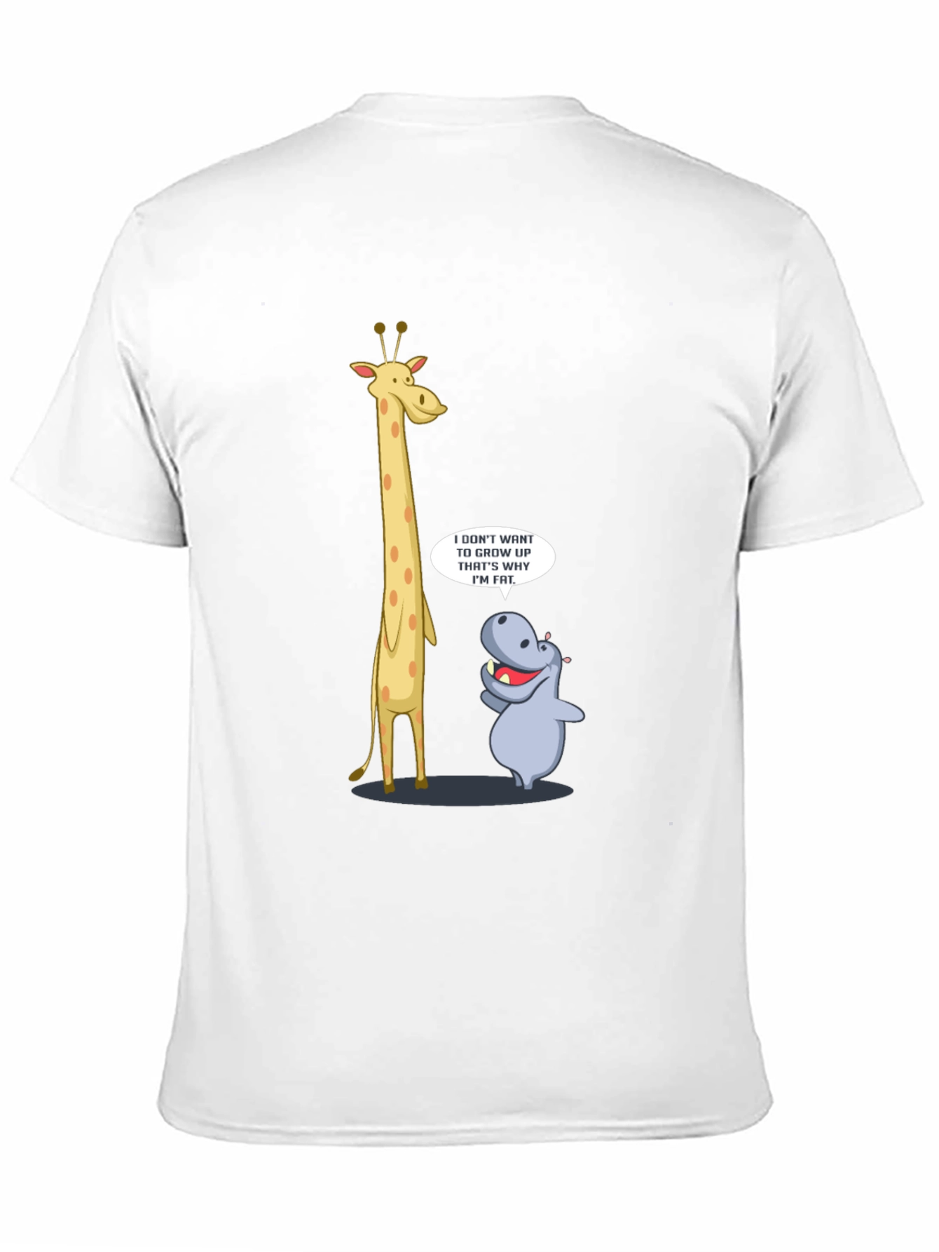 Funny Giraffe & Hippo Graphic T-Shirt