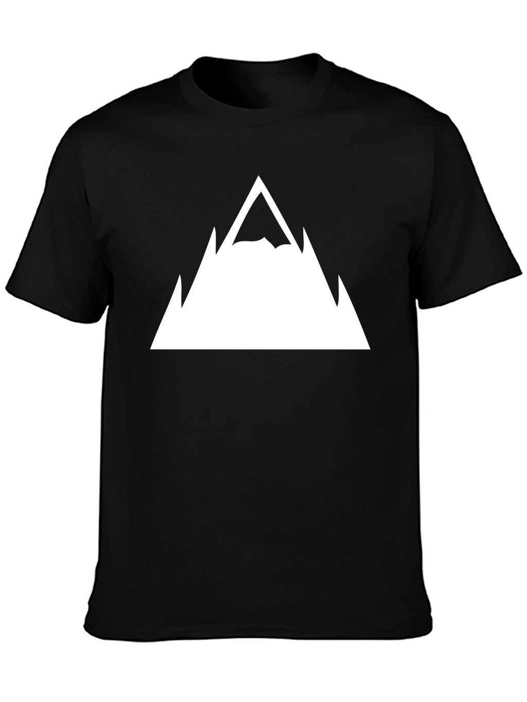 Mountain Peak Graphic Tee - Black Cotton T-Shirt