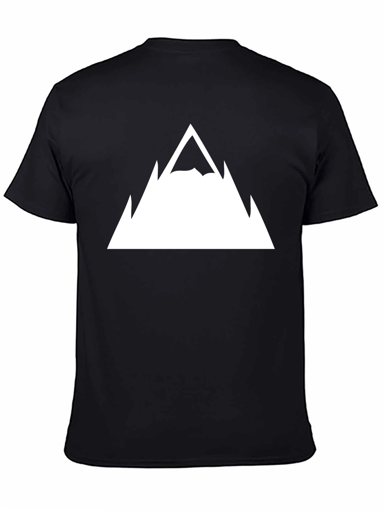 Mountain Peak Graphic Tee - Black Cotton T-Shirt