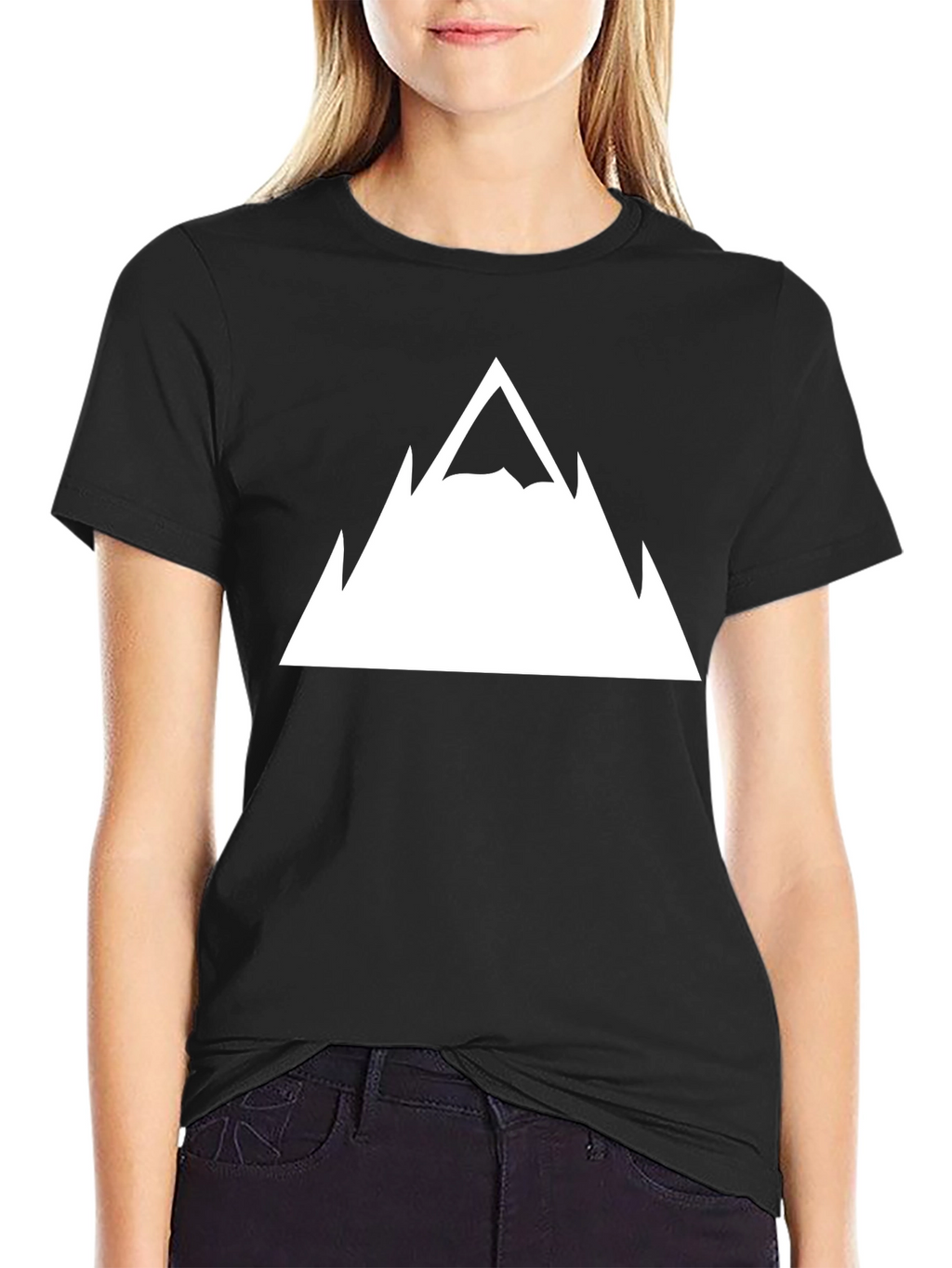 Mountain Peak Graphic Tee - Black Cotton T-Shirt