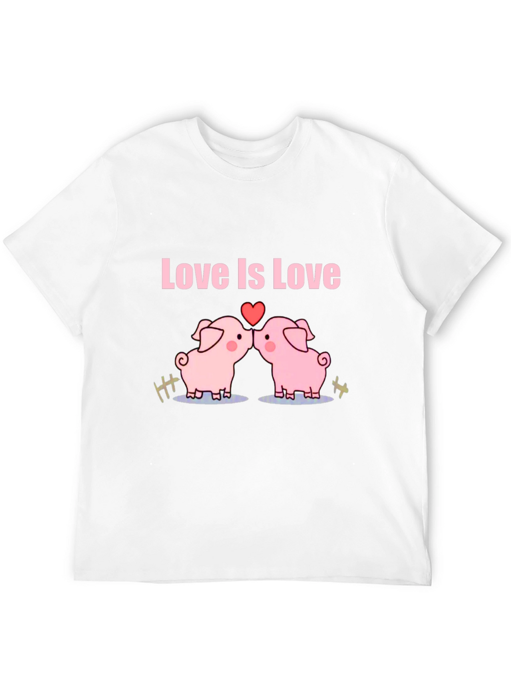 Love Is Love Pig T-Shirt - Black Cotton Tee