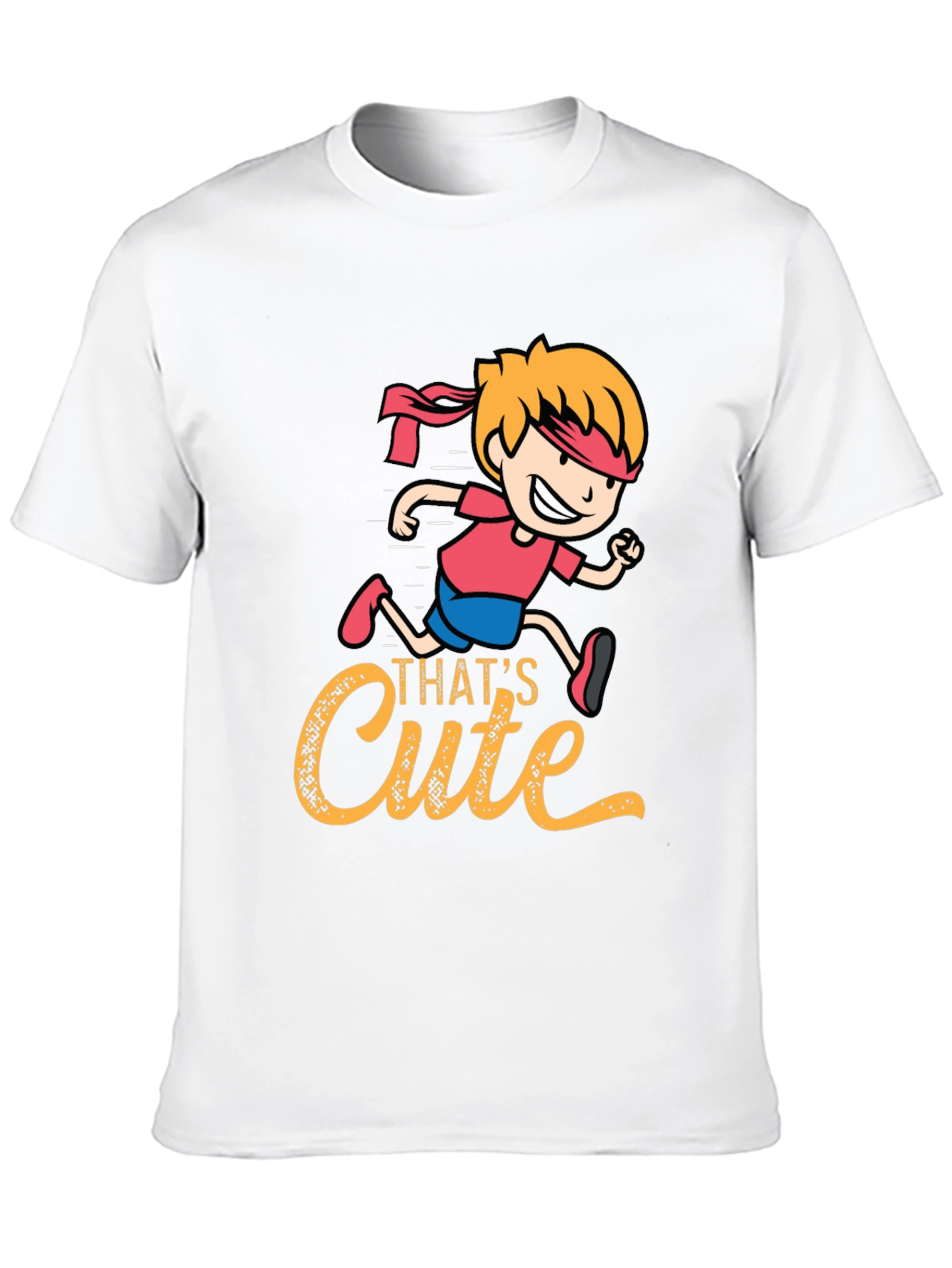 Cute Cartoon Runner Graphic Black T-Shirt