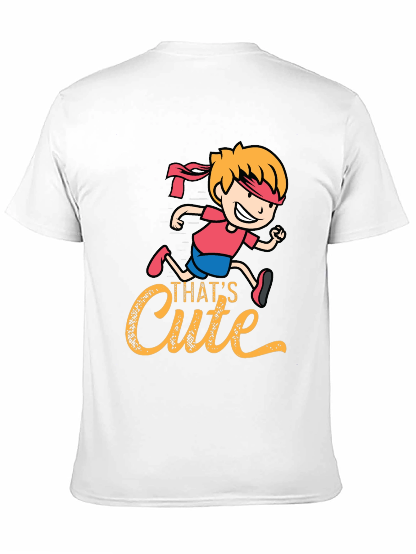 Cute Cartoon Runner Graphic Black T-Shirt