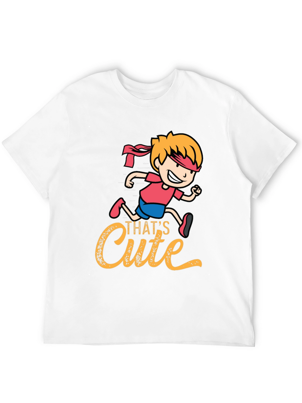 Cute Cartoon Runner Graphic Black T-Shirt