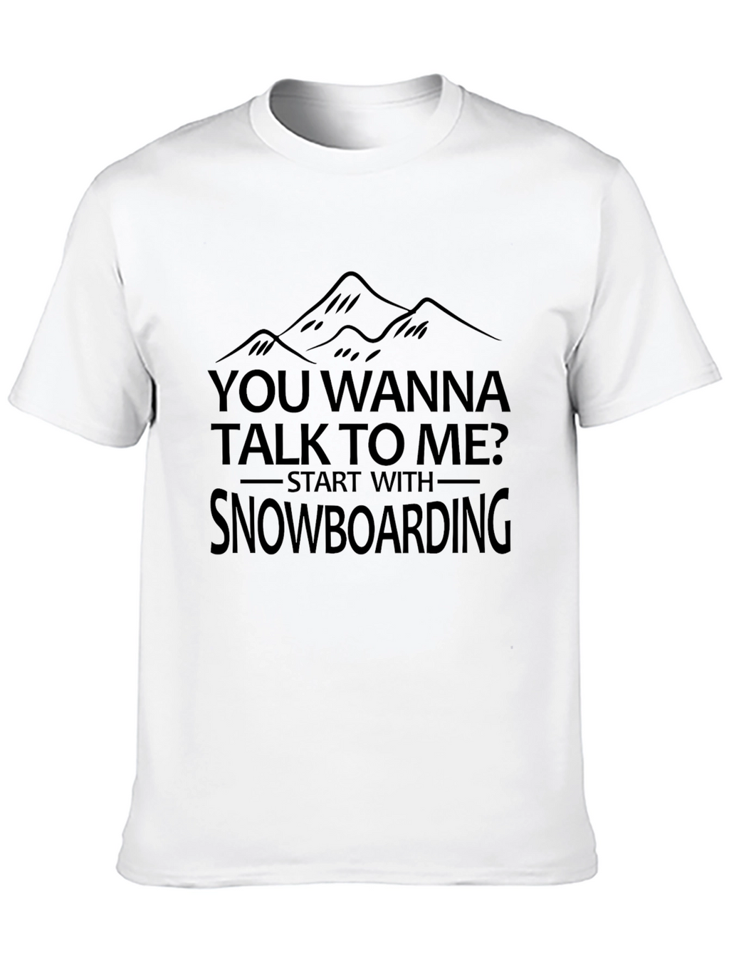 Snowboarding Mountain Graphic Black T-Shirt