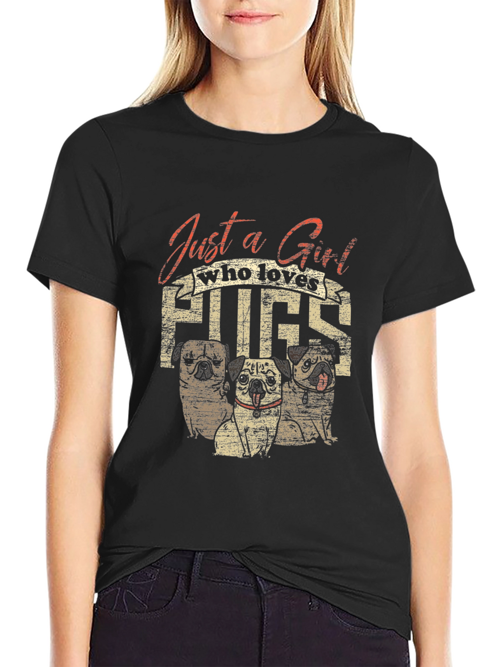 Just a Girl Who Loves Pugs T-Shirt