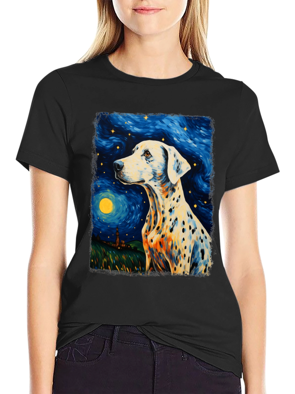 Dalmatian Starry Night Graphic Tee