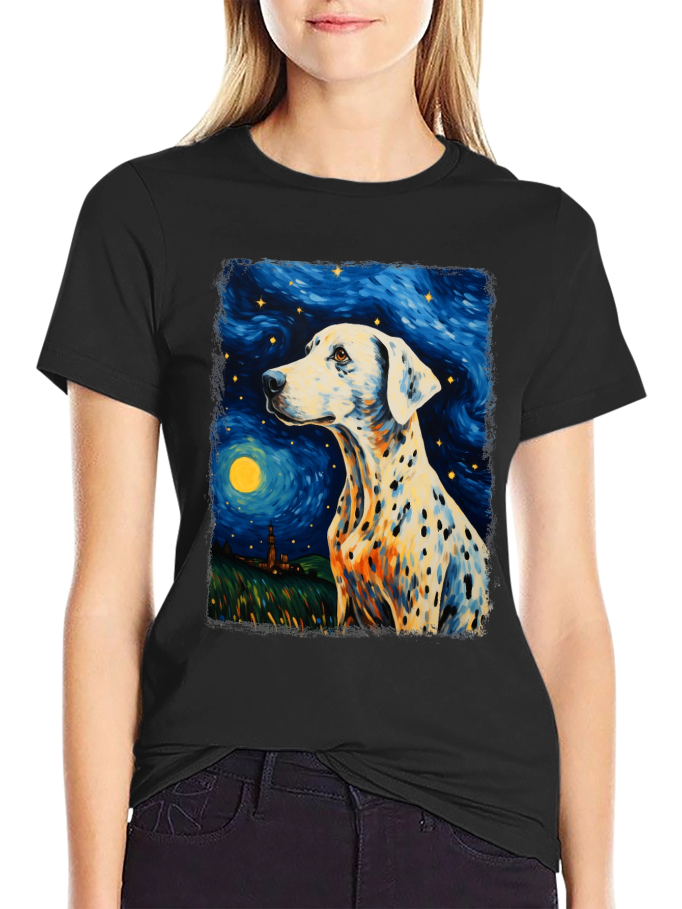 Dalmatian Starry Night Graphic Tee
