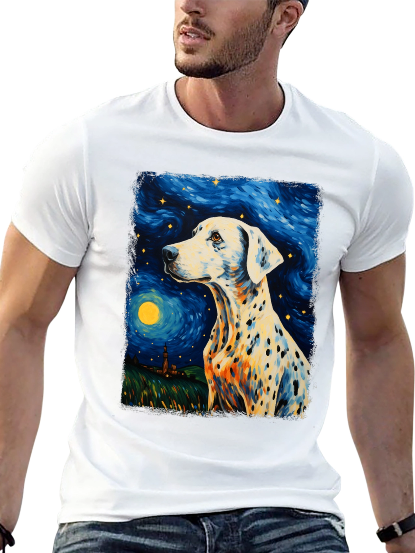 Dalmatian Starry Night Graphic Tee