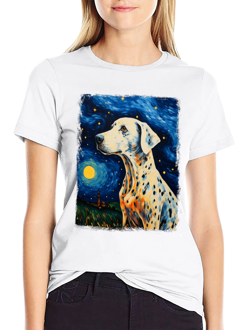 Dalmatian Starry Night Graphic Tee