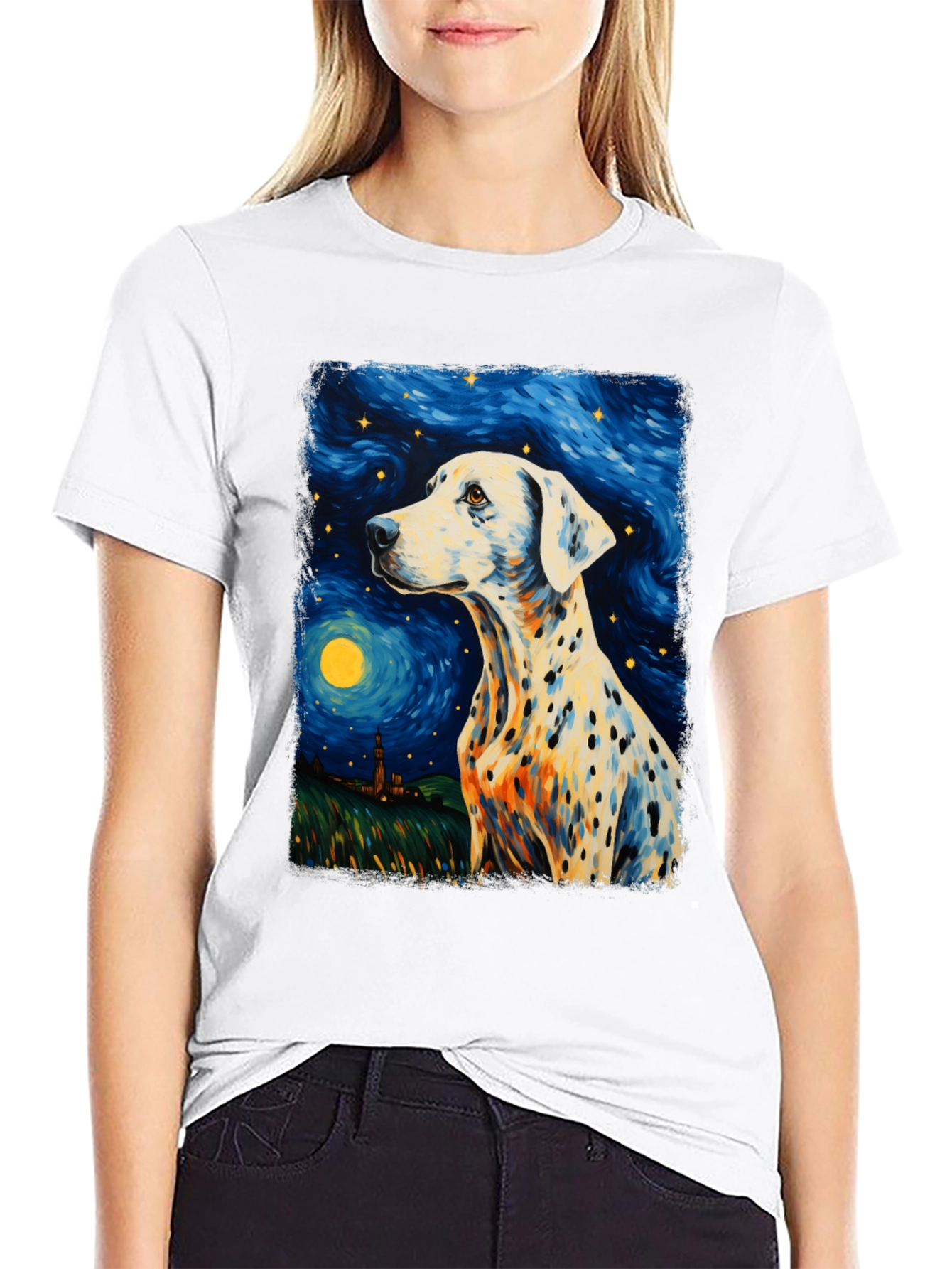 Dalmatian Starry Night Graphic Tee