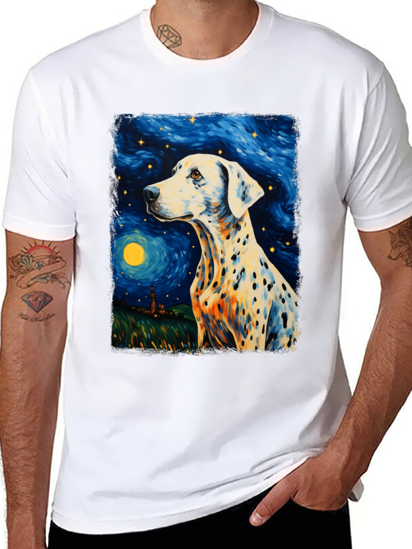 Dalmatian Starry Night Graphic Tee