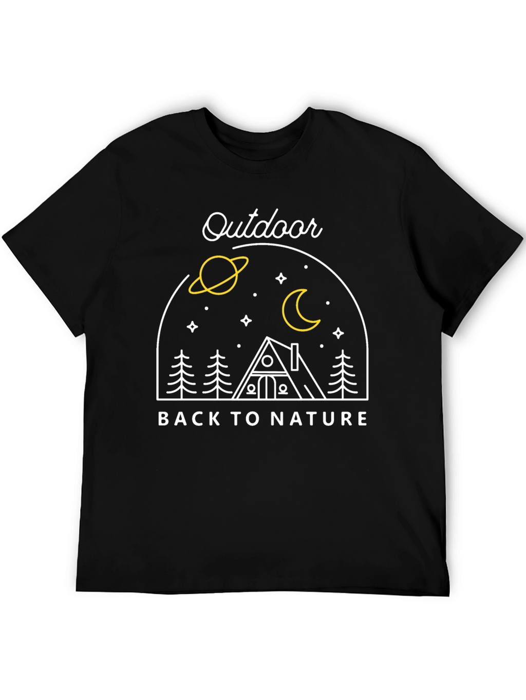 Outdoor Back to Nature Graphic Tee - Black