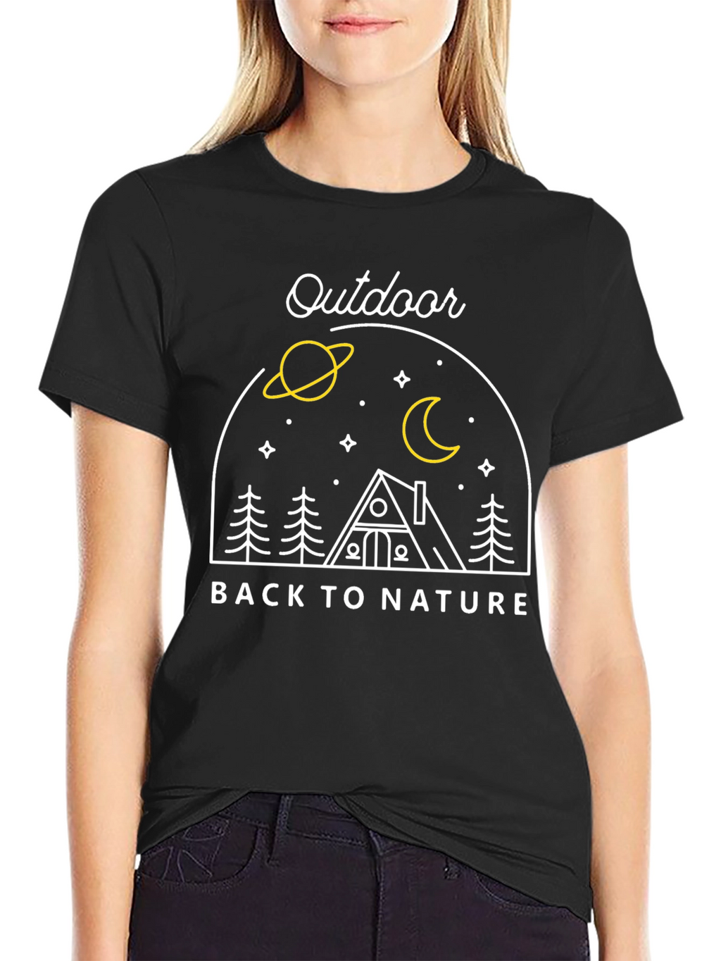 Outdoor Back to Nature Graphic Tee - Black