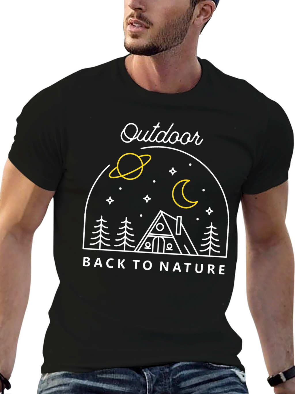 Outdoor Back to Nature Graphic Tee - Black